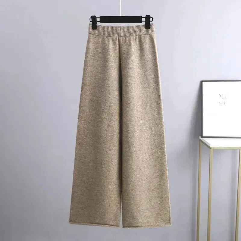 3 Piece Cashmere Women Pants Sweater Set