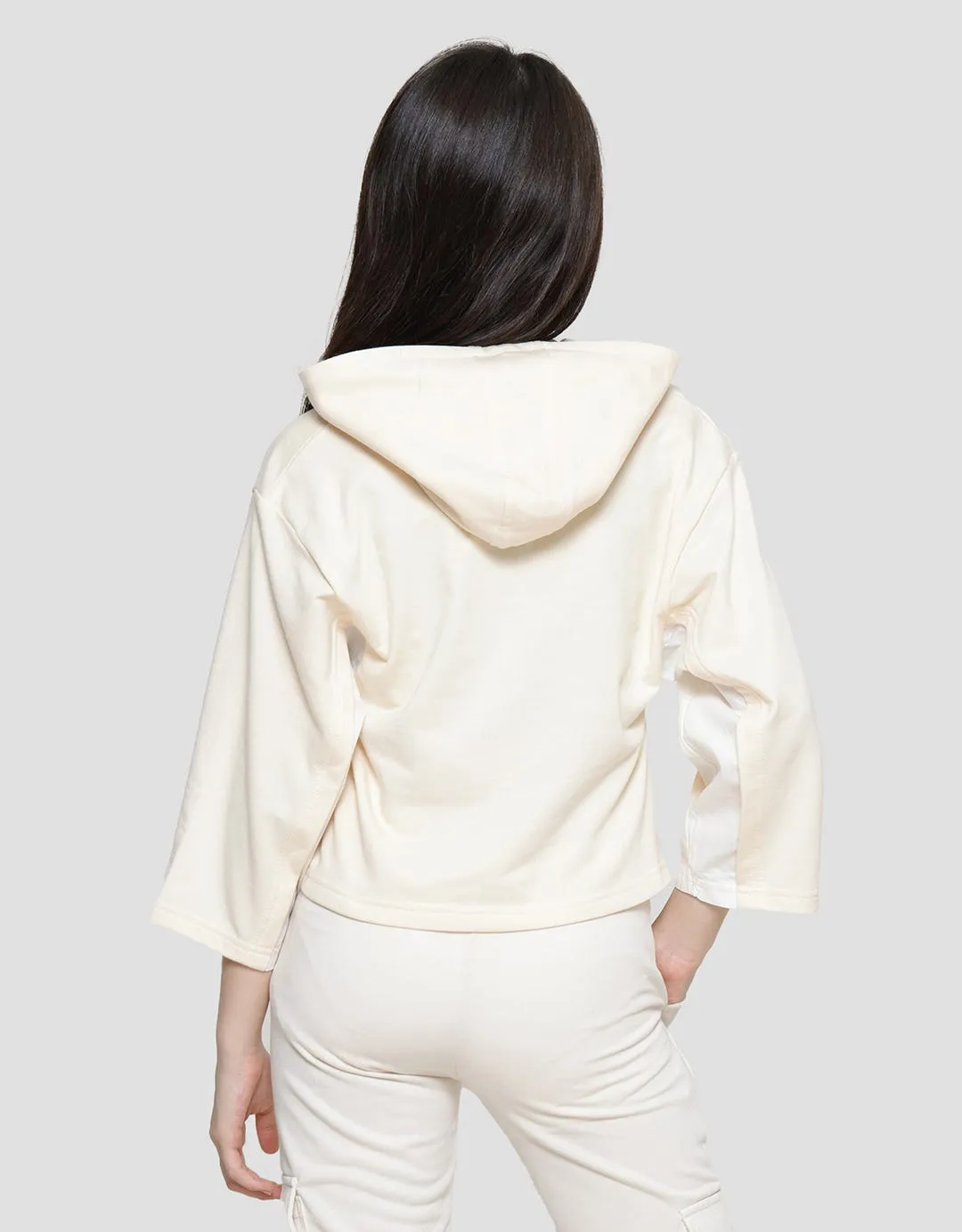 Aero Crop Hoody Woven Sweater Anak Perempuan