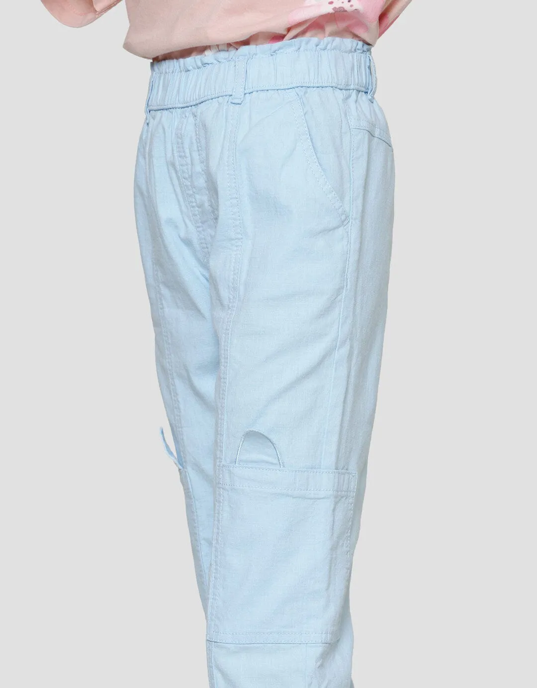 Aero Plain Look Pinggang Karet Celana Panjang Anak Perempuan