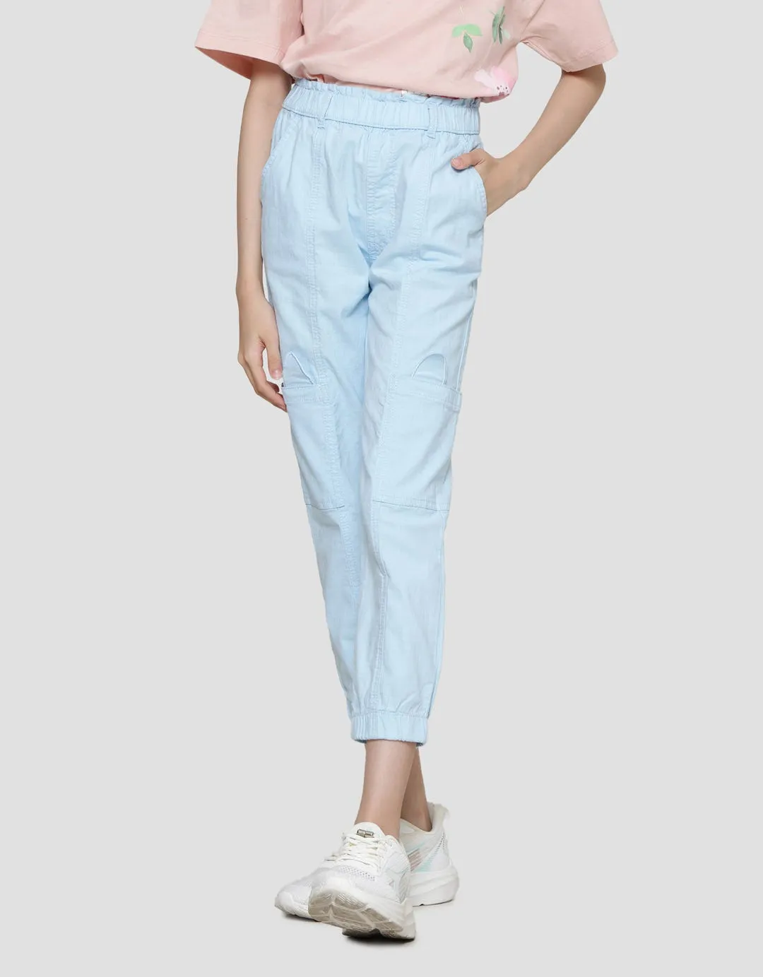 Aero Plain Look Pinggang Karet Celana Panjang Anak Perempuan