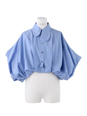 Balloon Cropped Shirt (Light Blue)