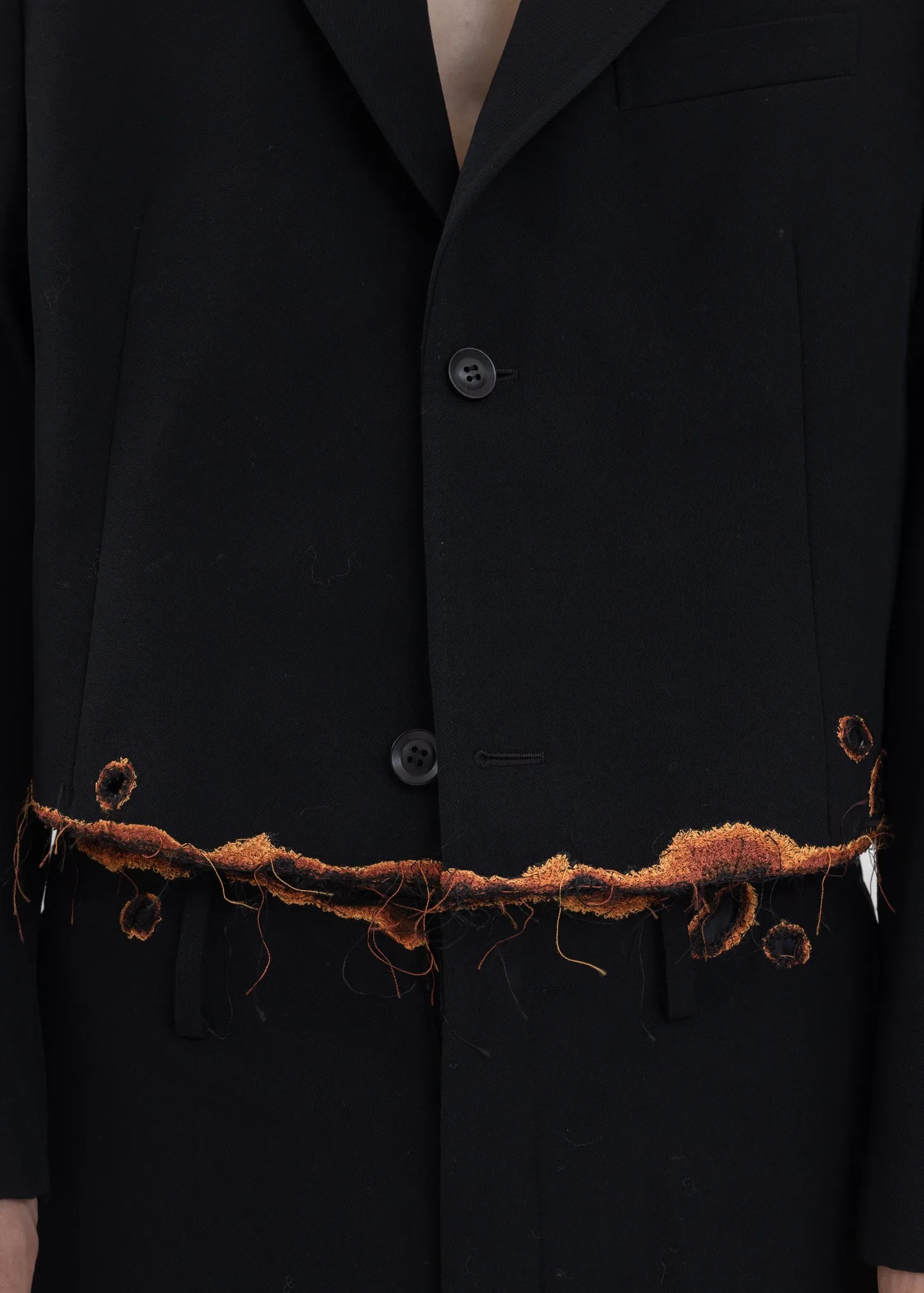Black BURNIG EMBROIDERY TAILORED JACKET