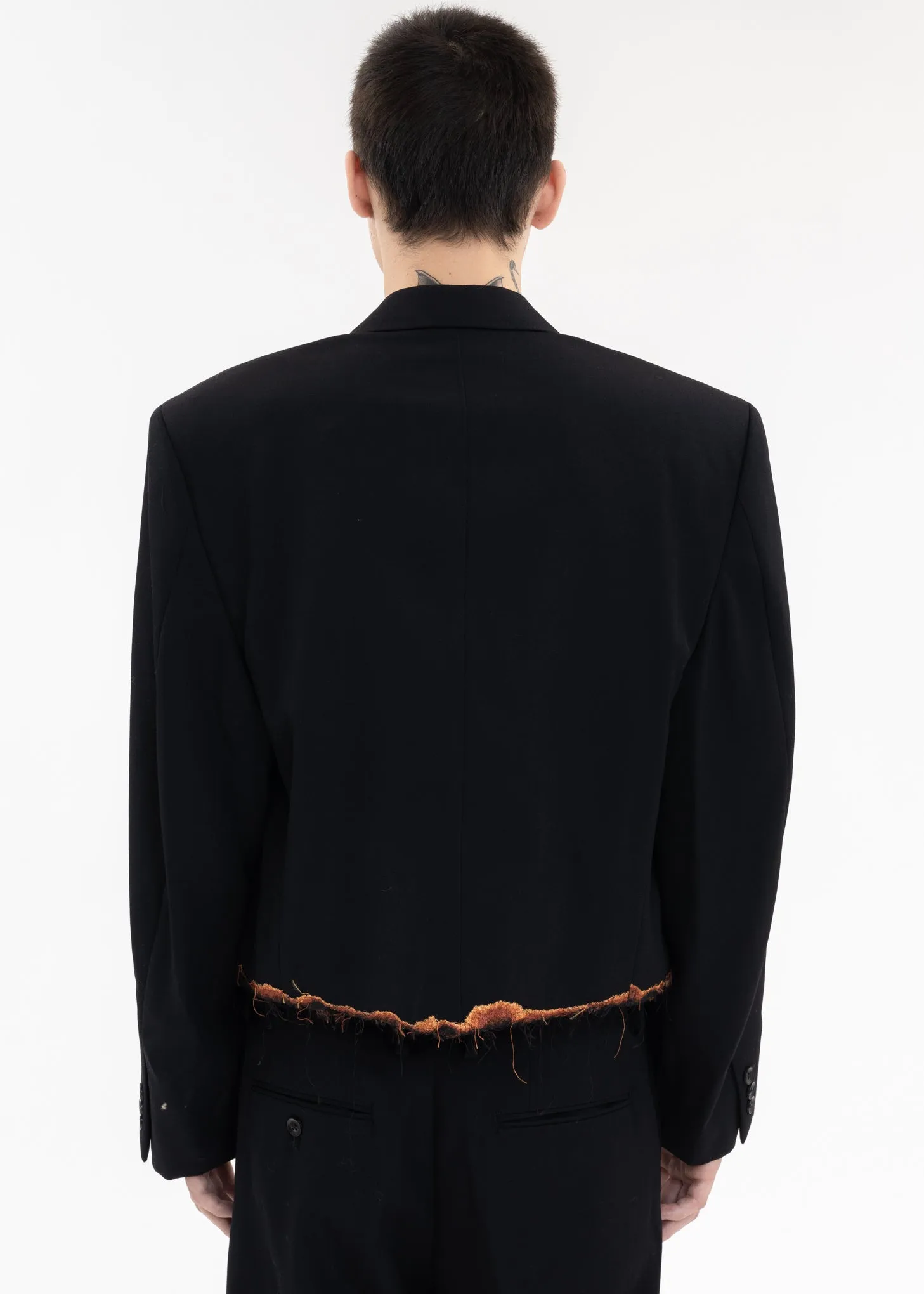 Black BURNIG EMBROIDERY TAILORED JACKET