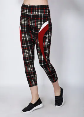 Black Red Checked 7/8th tights
