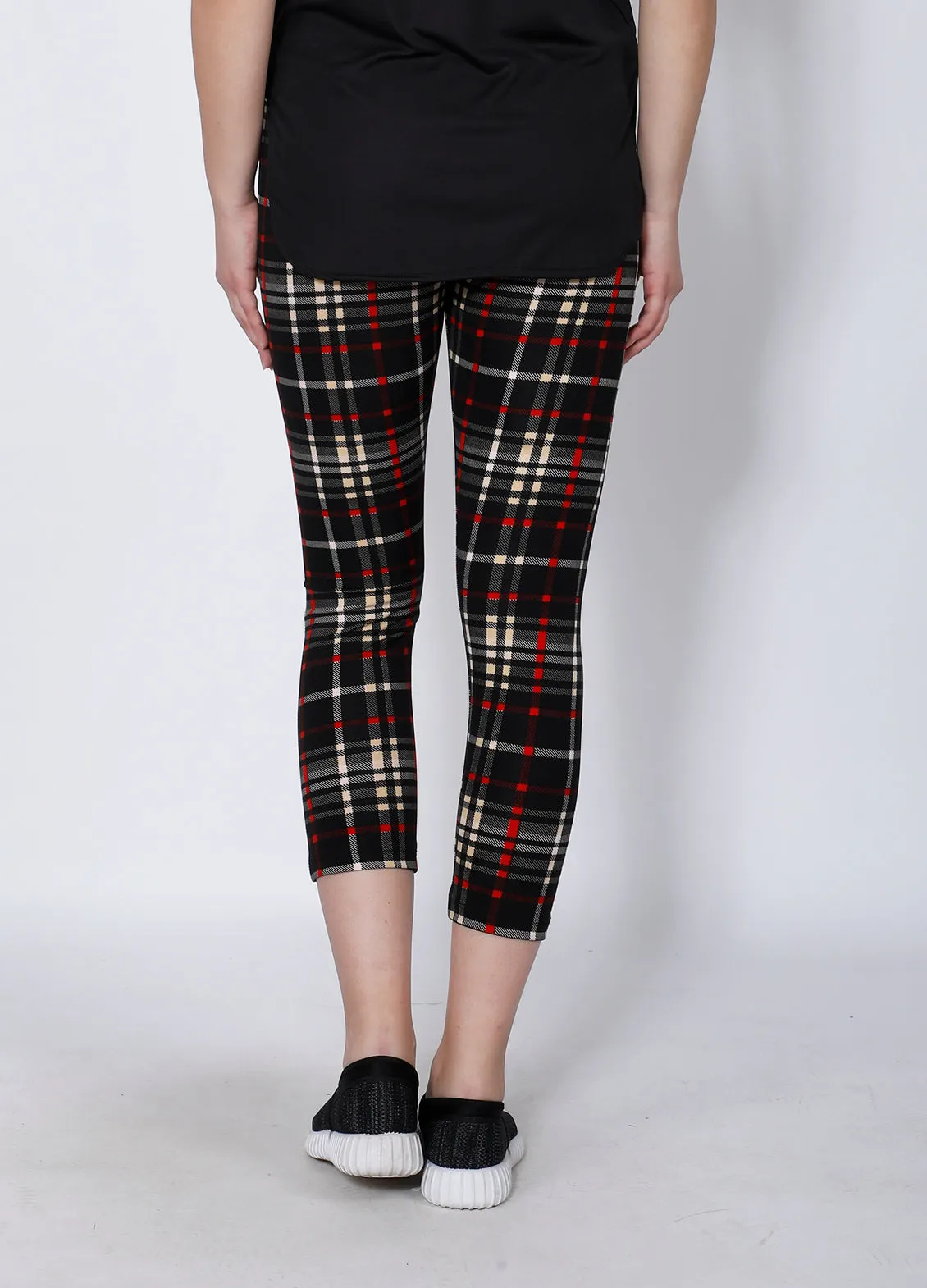 Black Red Checked 7/8th tights