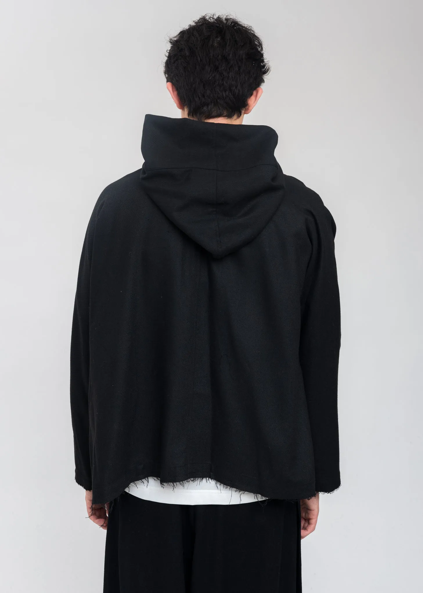 Black Wool Muffler Jacket