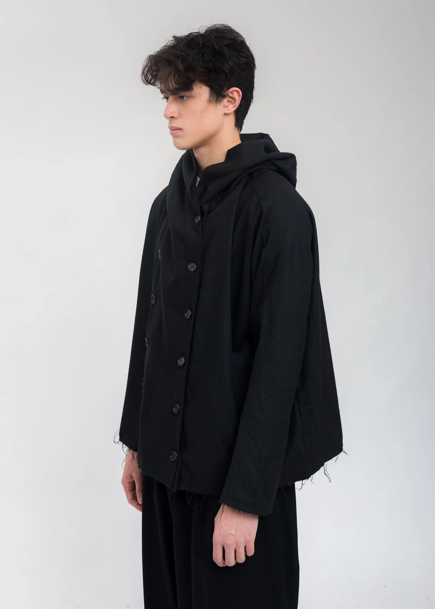 Black Wool Muffler Jacket
