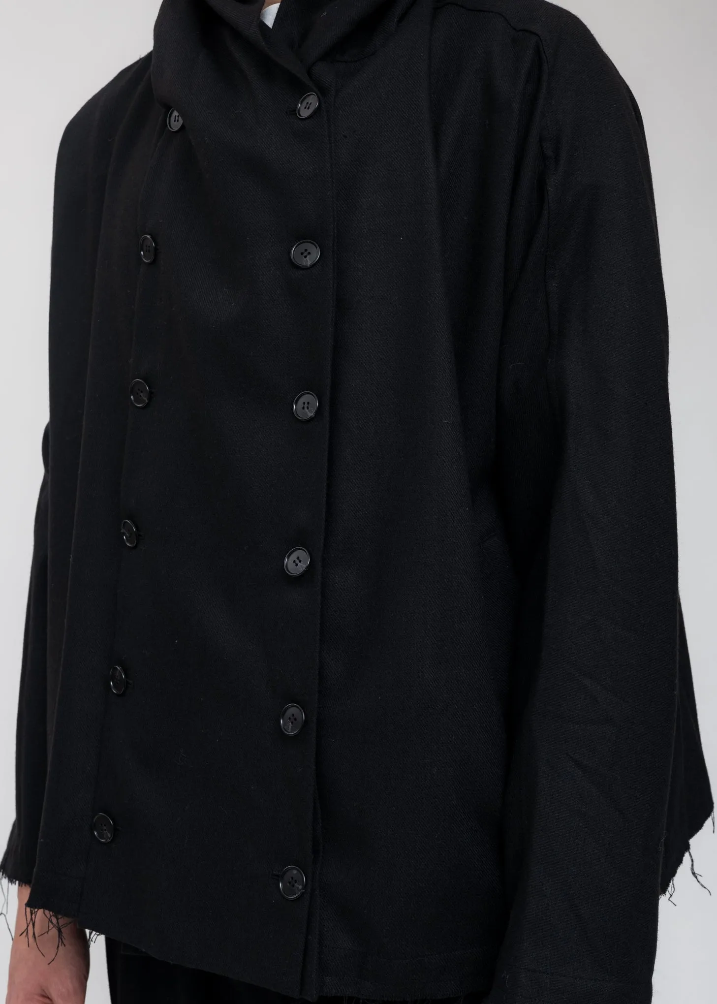 Black Wool Muffler Jacket