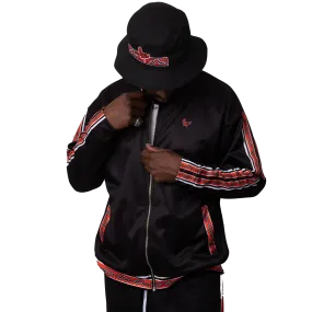 Bomber Jacket Black/White/Red " ELEVATE " Lightweight PEACE GANG