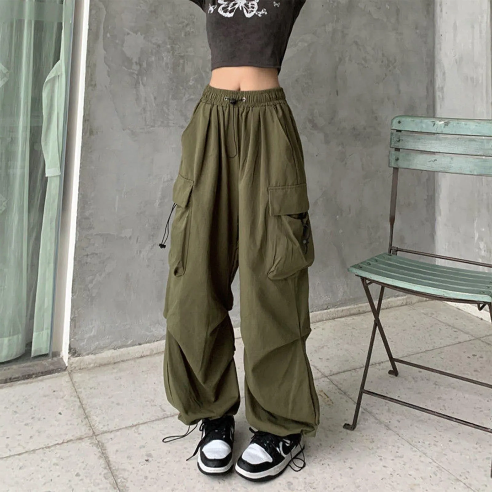 Cargo Pants Hip Hop Joggers Elastic Waist