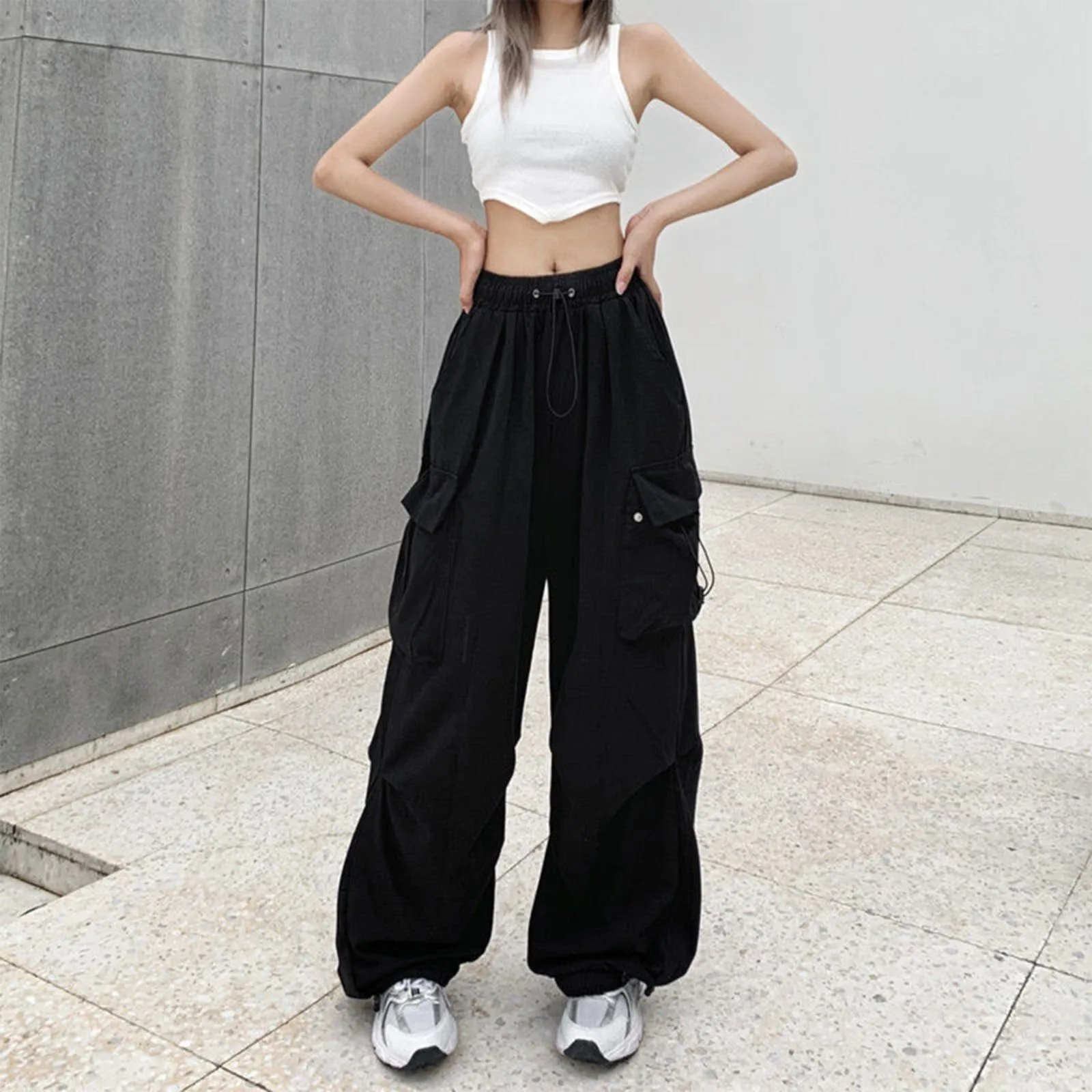 Cargo Pants Hip Hop Joggers Elastic Waist