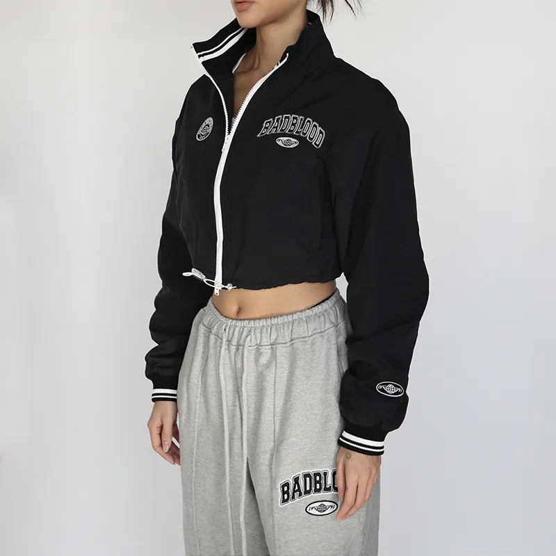 Cropped Black Zip-Up Jacket
