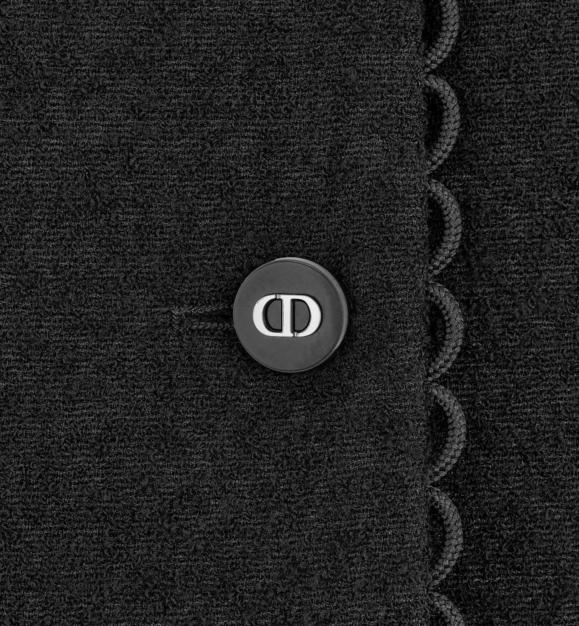 Cropped Jacket Black Double-Sided Virgin Wool Bouclé