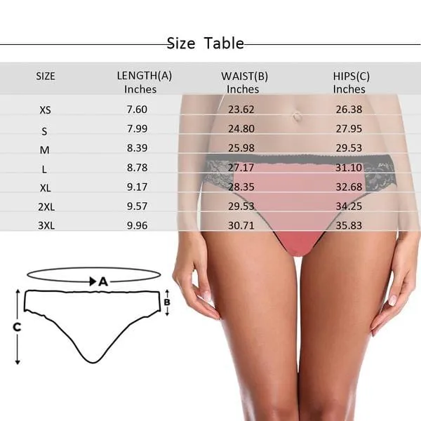 Custom Underwear with Face Personalized Open Bride Panties Women's Lace Panty Honeymoon Gift