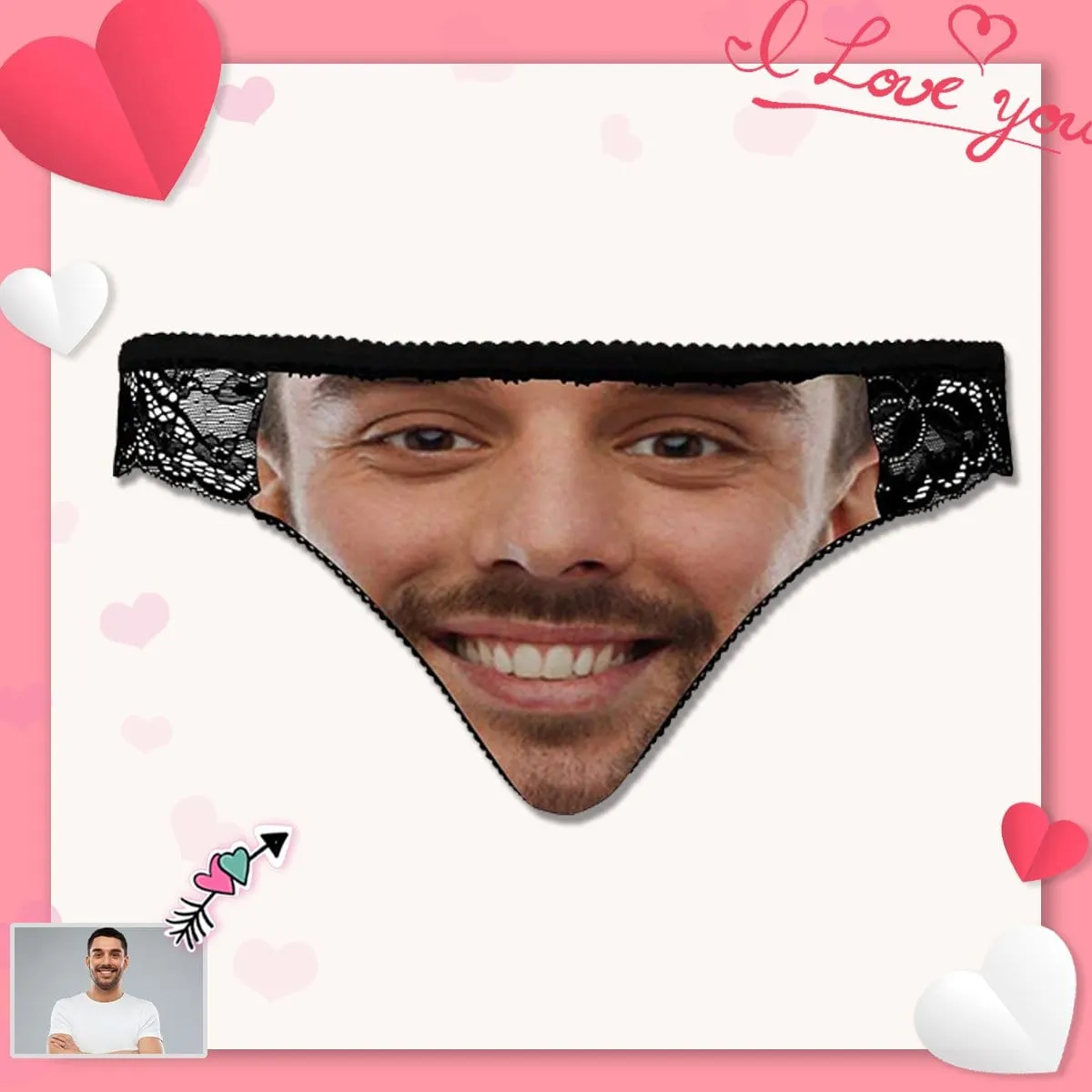 Custom Womens Panties Personalized Big One Sexy Underwear Women's Lace Panty Valentine's Gift for Girlfriend or Wife