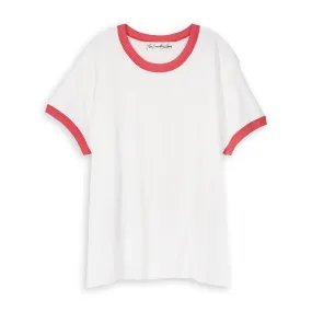 Essentials - Perfect Ringer Tee - White & Red