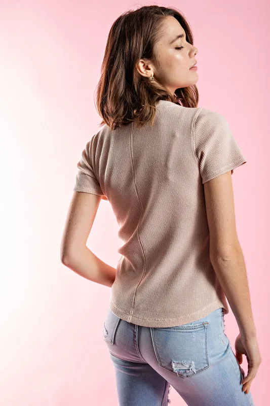 Faye Henley Shirt - Beige