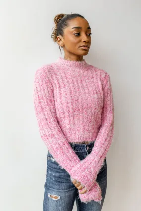 fluff cable crop sweater