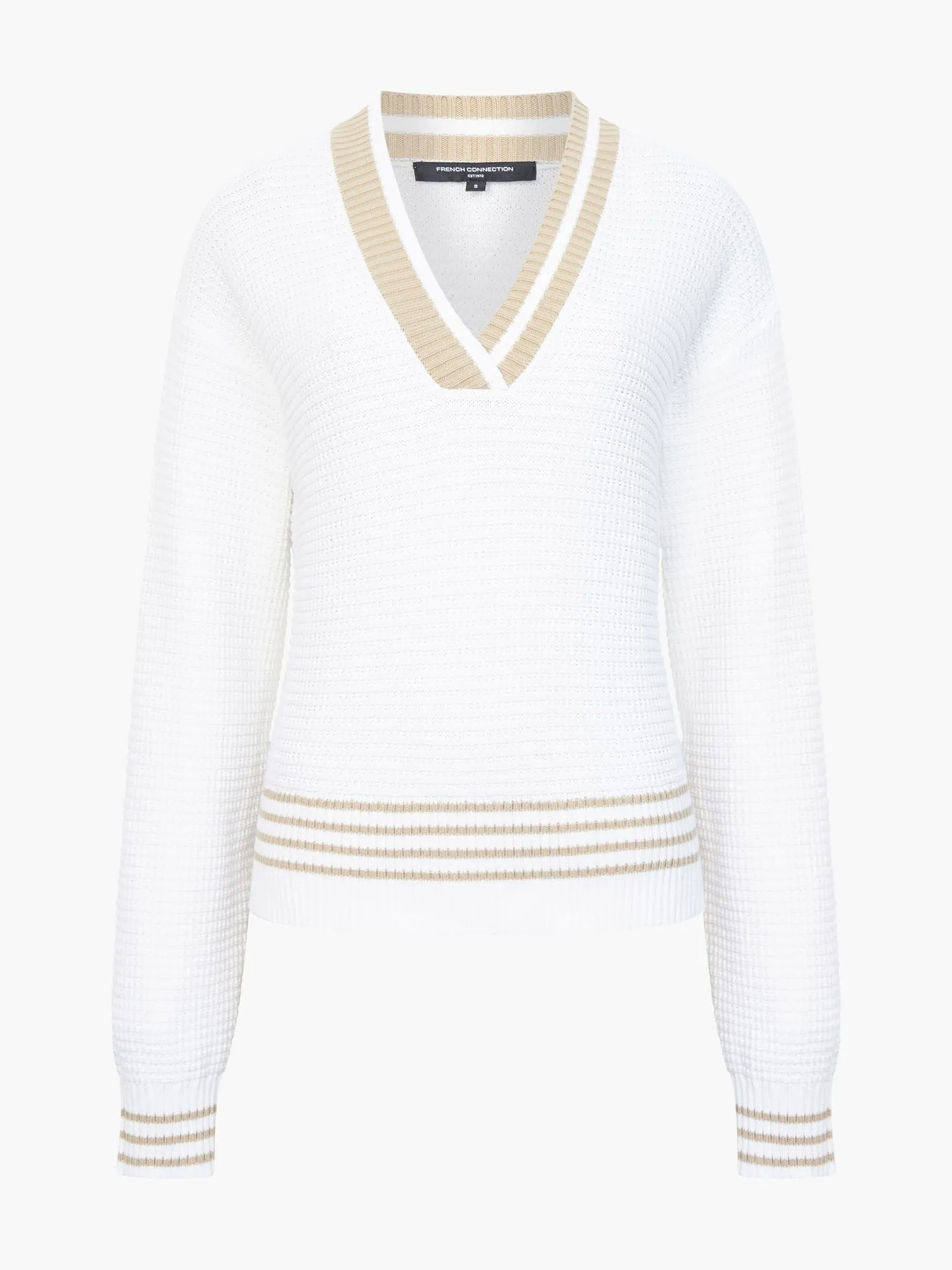 French Connection Lily Varsity V-neck Jumper