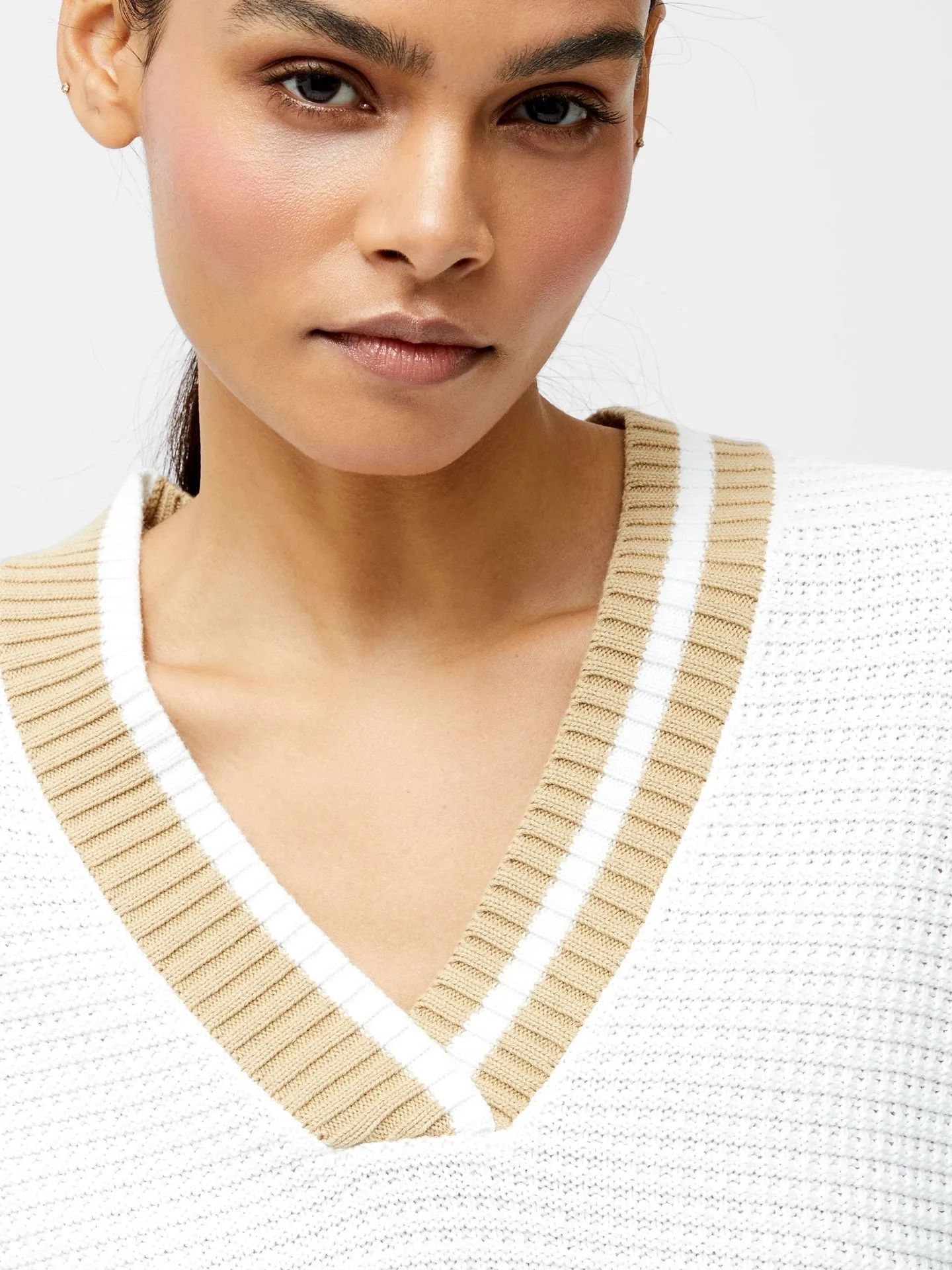 French Connection Lily Varsity V-neck Jumper