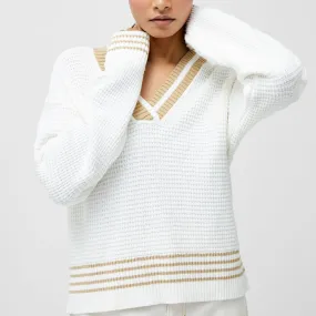 French Connection Lily Varsity V-neck Jumper