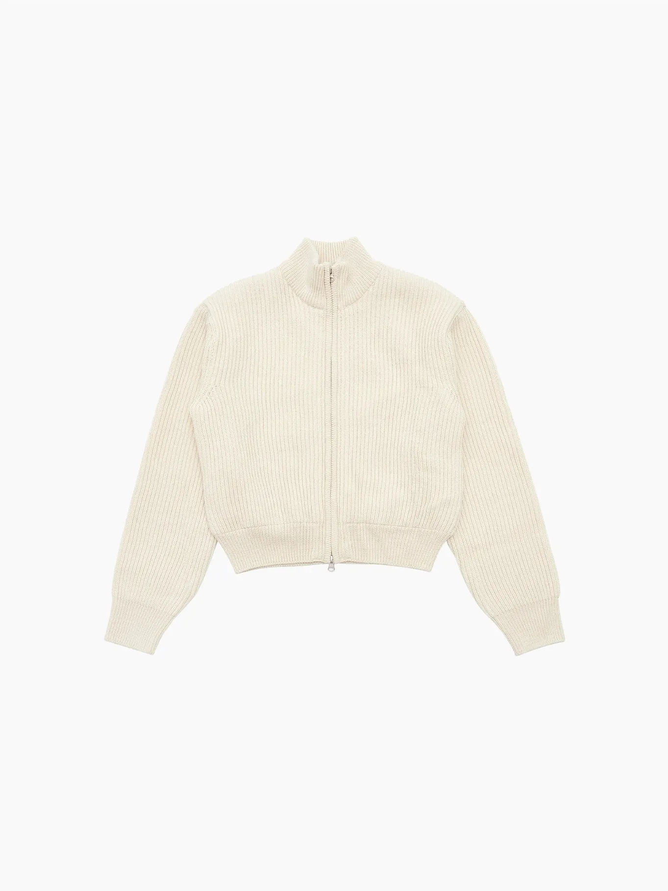 Full Needle Crop Blouson Ecru