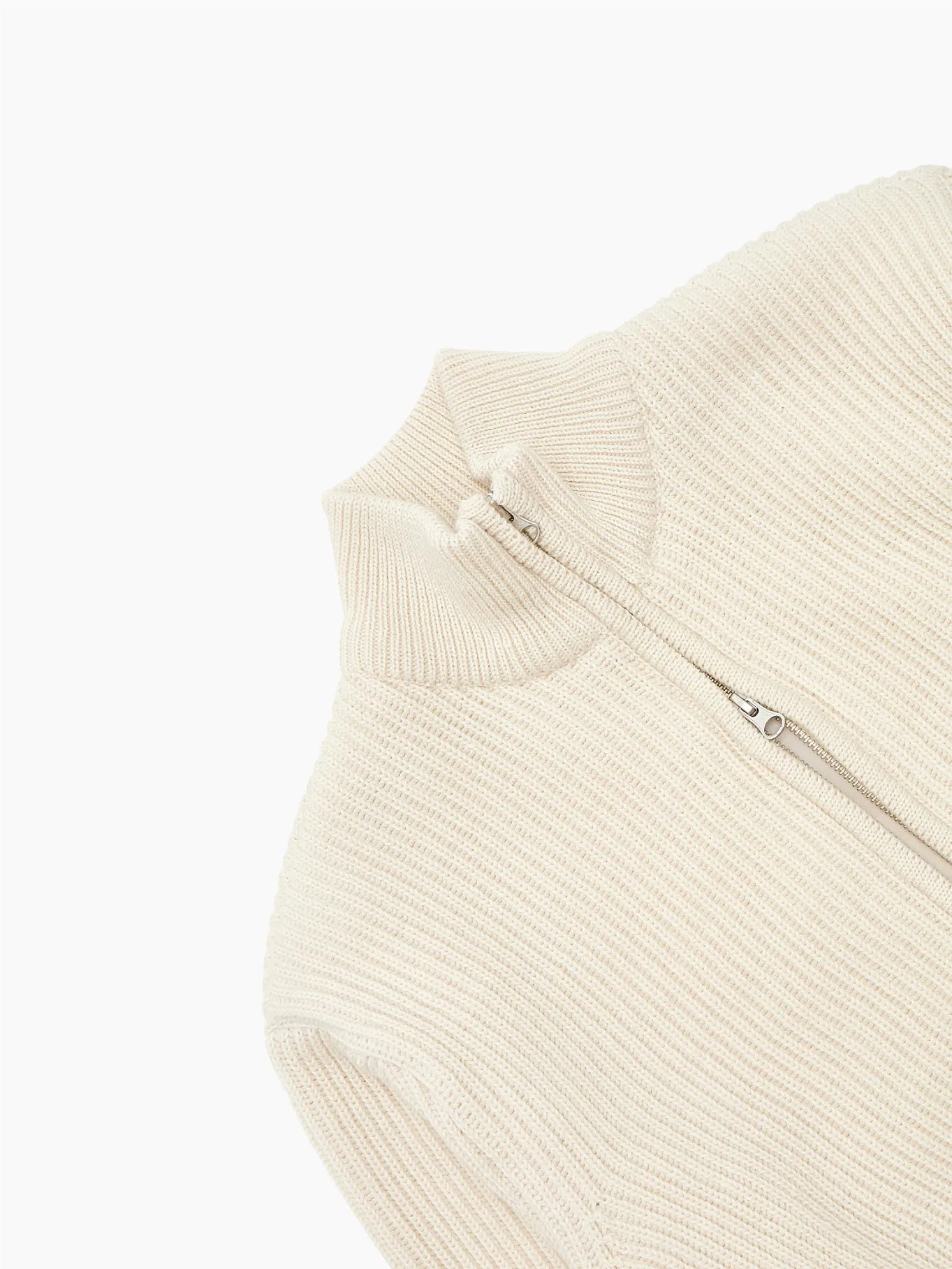 Full Needle Crop Blouson Ecru