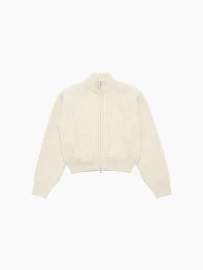 Full Needle Crop Blouson Ecru
