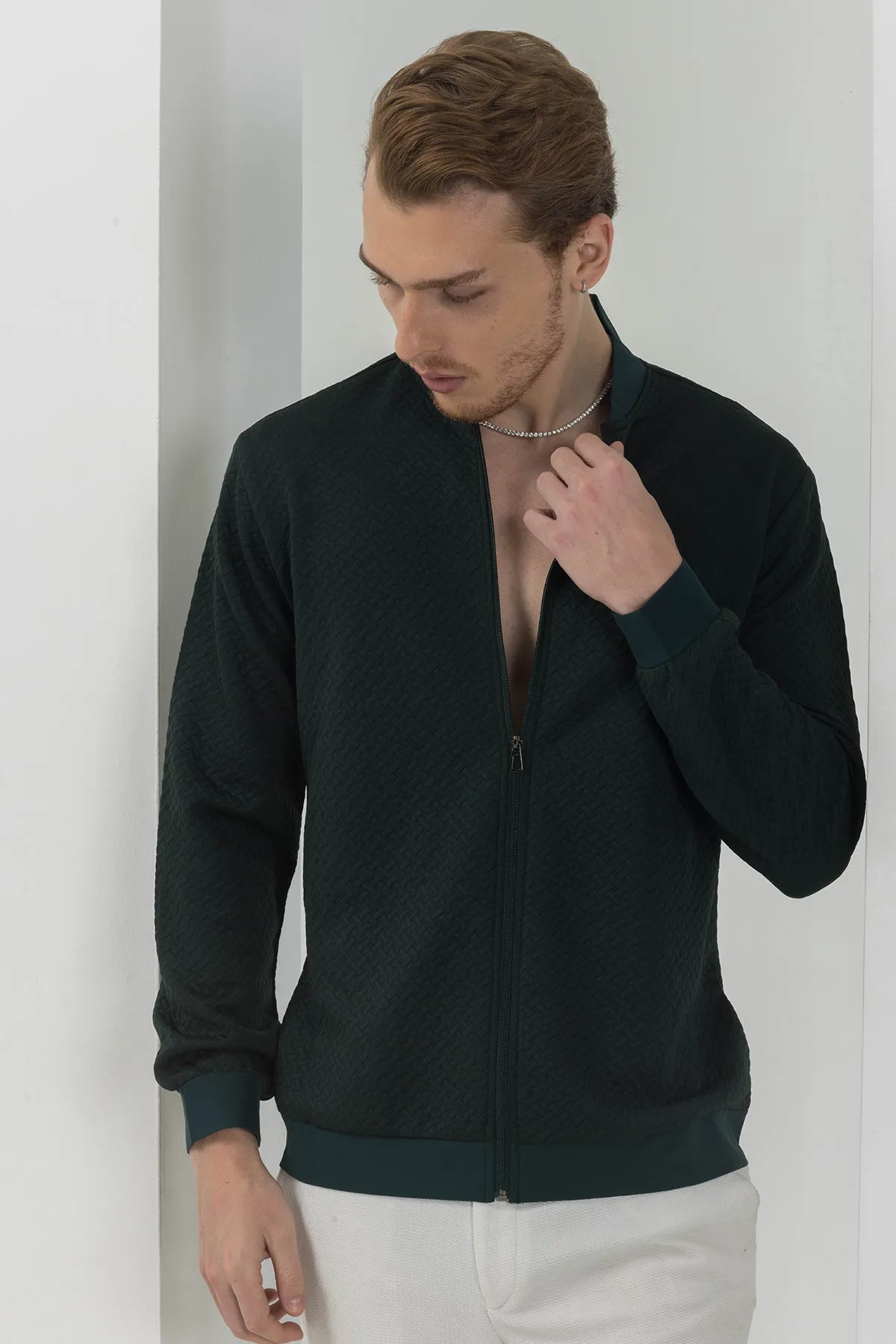 Green  plaid bomber jacket