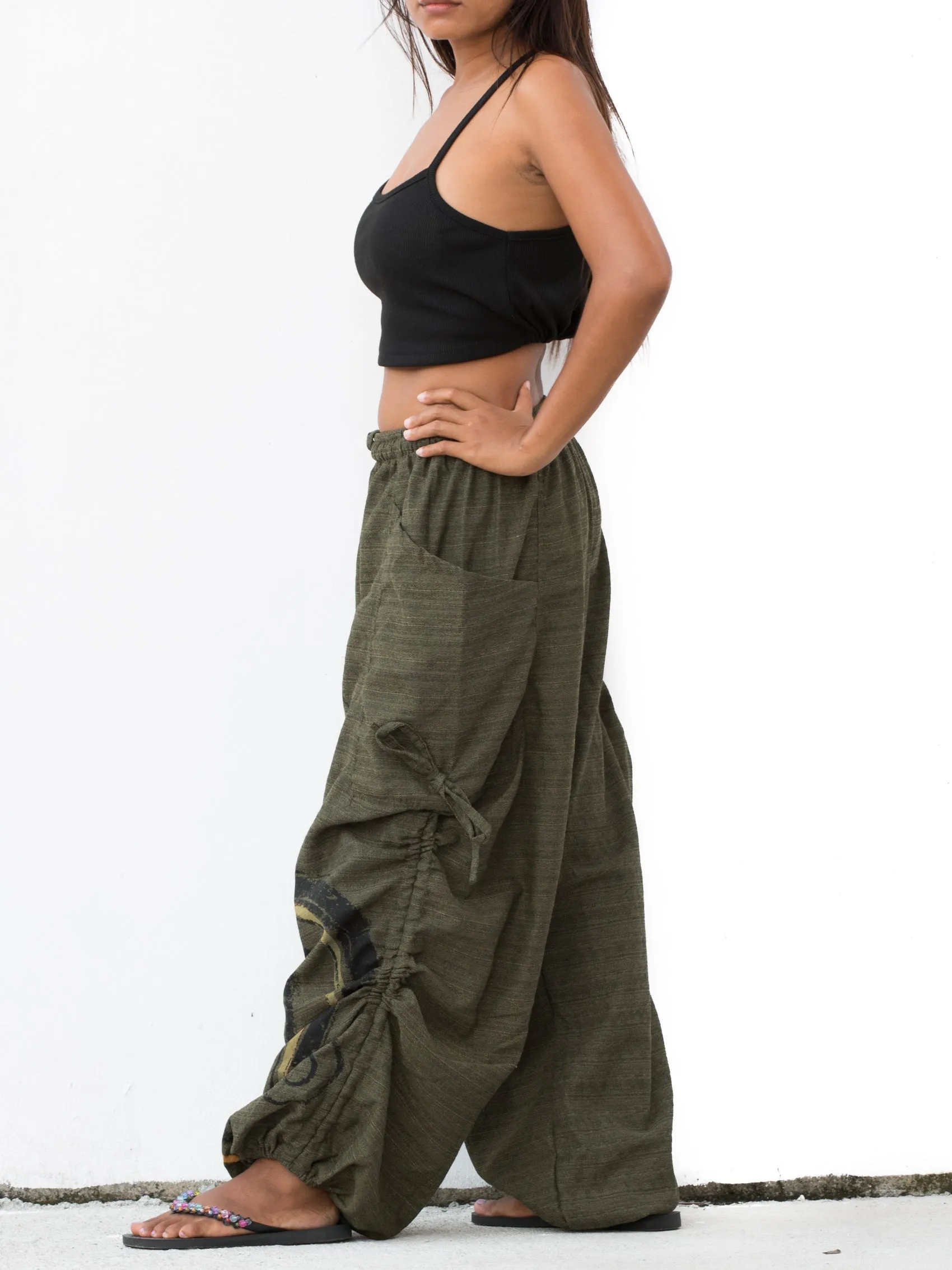 Harem Yoga Pants Spiral Olive