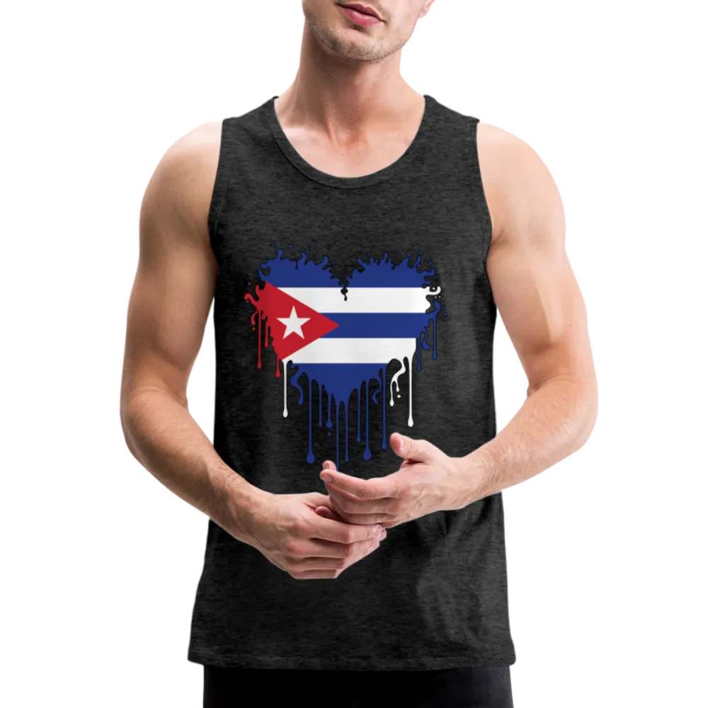 Heart of Cuba Flag Men’s Premium Tank Top