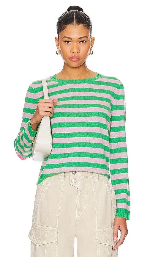 JUMPER 1234 Stripe Love Patch Crew in Green