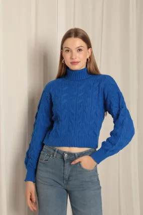 KKT Knitwear Fabric Knit Detailed Women's Sweater - Newark