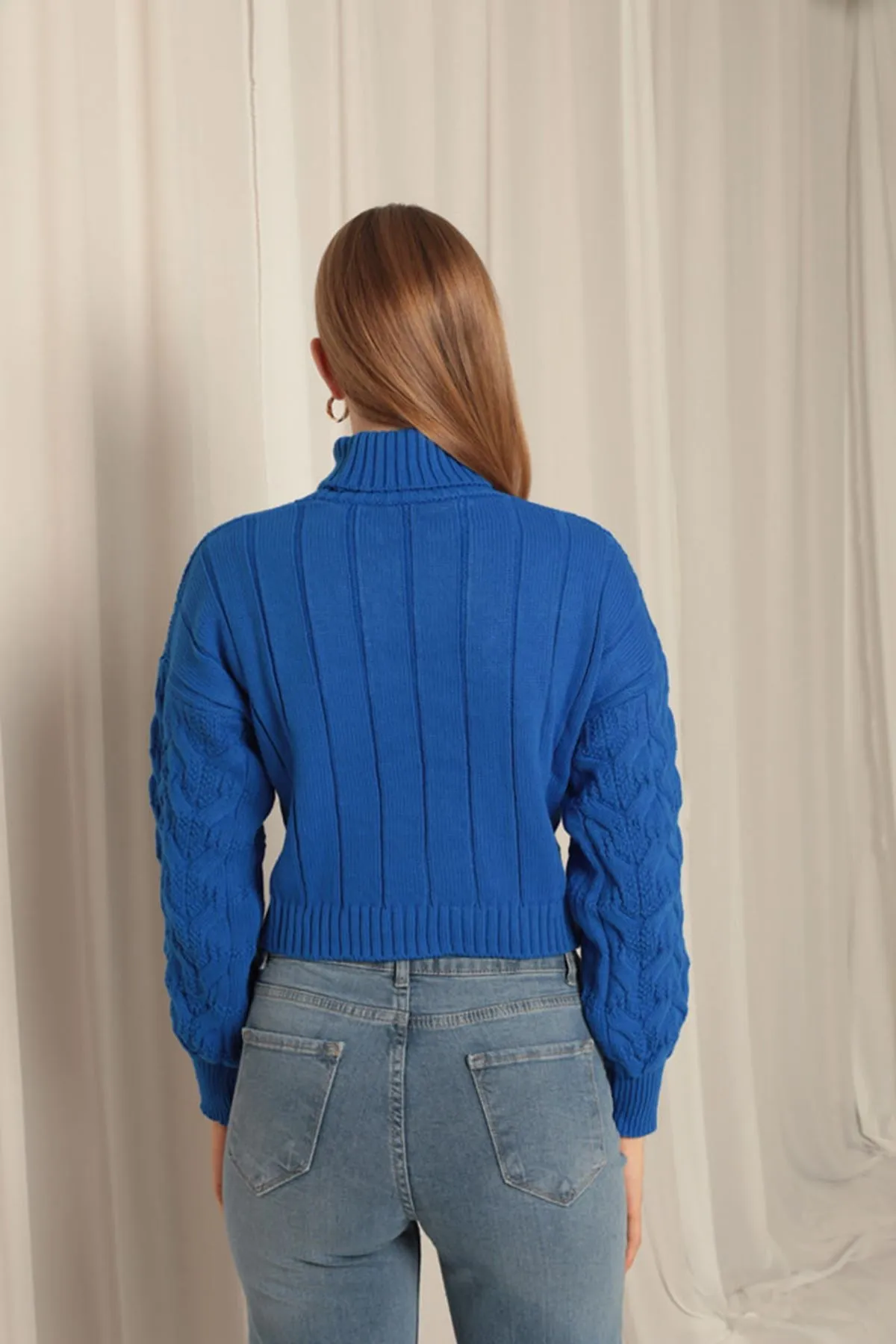 KKT Knitwear Fabric Knit Detailed Women's Sweater - Newark