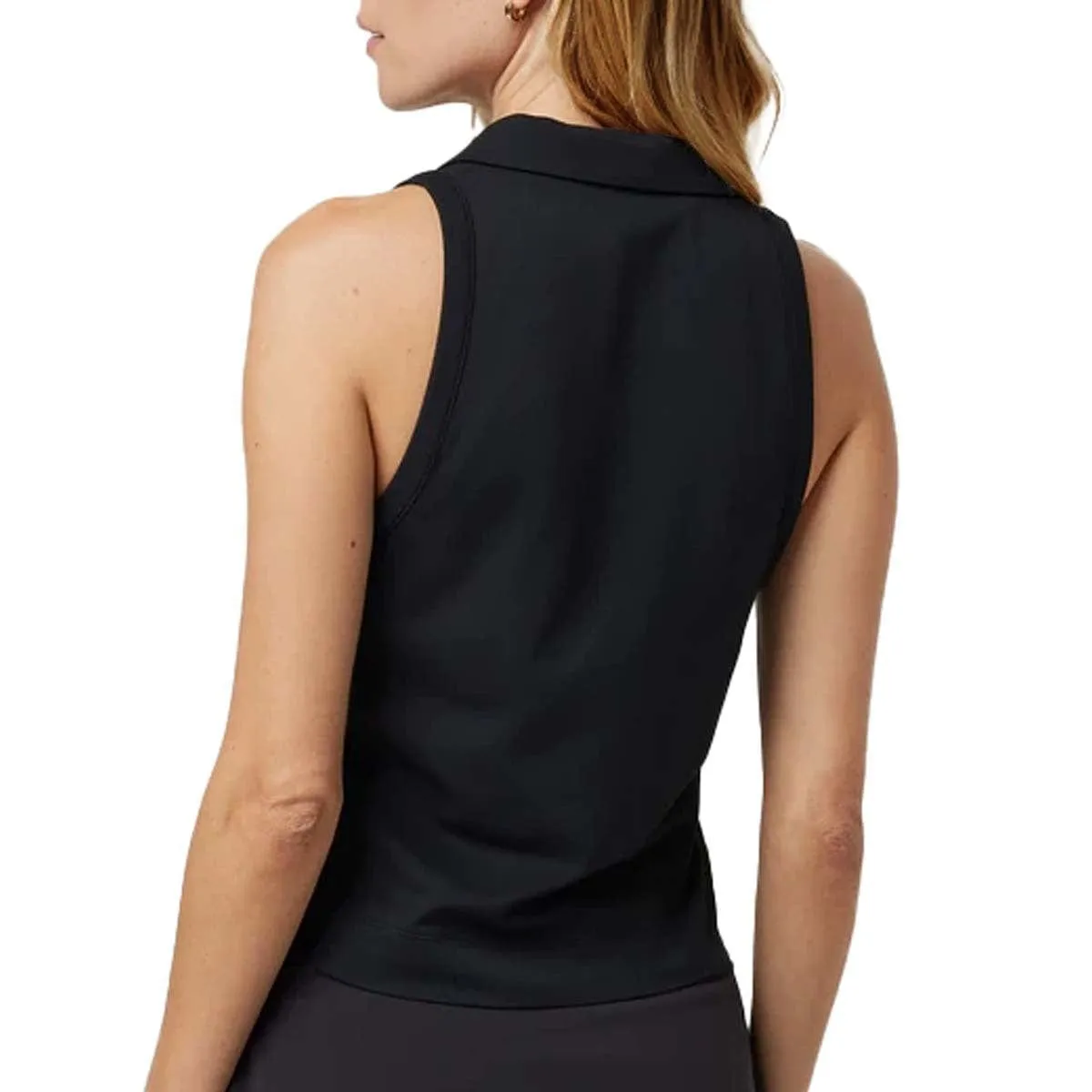 Lexy Organic Cotton Polo Tank - Black