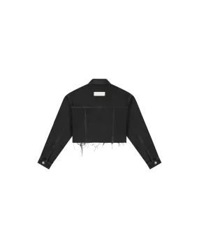 Malelions Women Cropped Cargo Jacket | Black