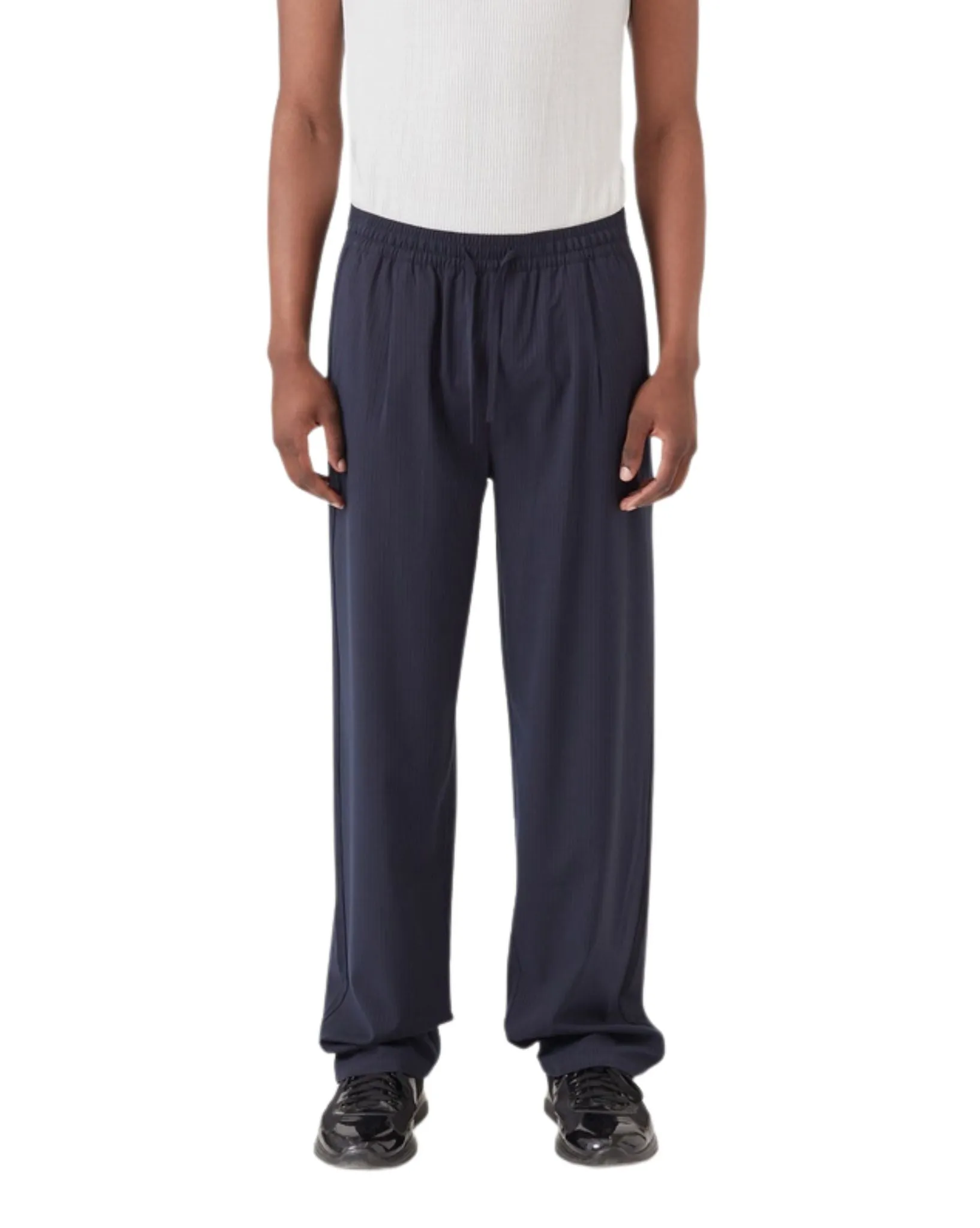 Mens Boxy Suit Pant - Slate Stripe