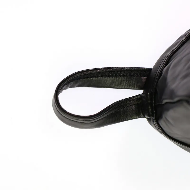 Men's Low Rise Pouch Briefs with Buckles / Male Black Thong / Sexy Underwear for Men