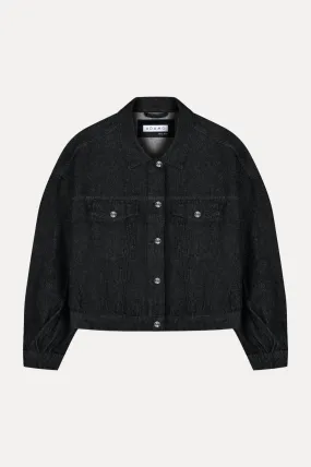 Midnight Cropped Denim Jacket