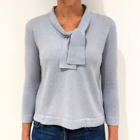 Pale Duck Egg Cashmere V-Neck Jumper Small