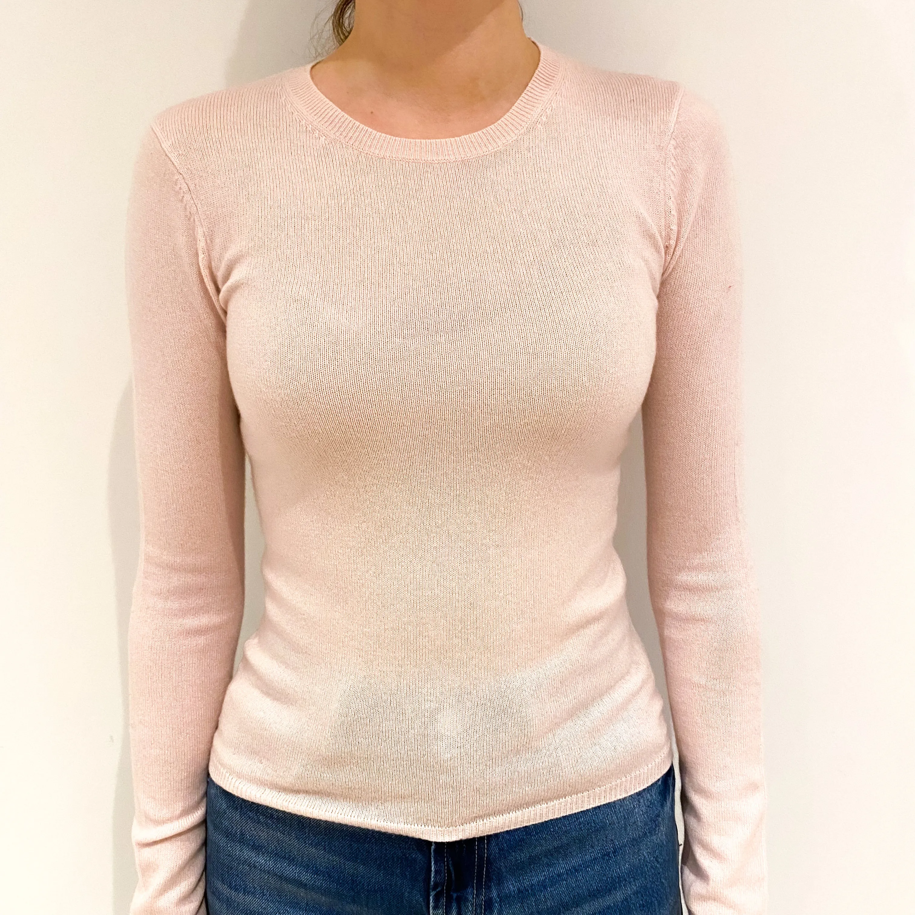 Palest Pink Crew Neck Jumper Extra Small