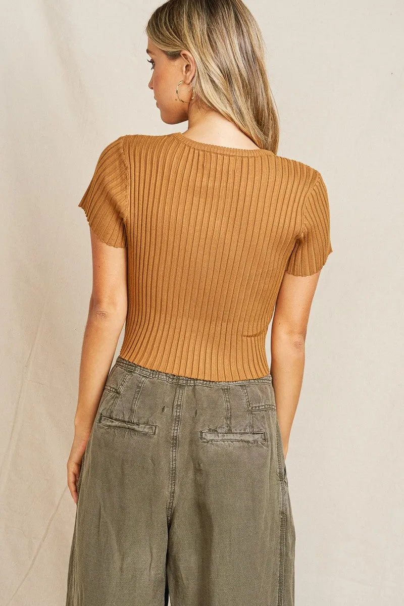Ribbed Crop Knit Top
