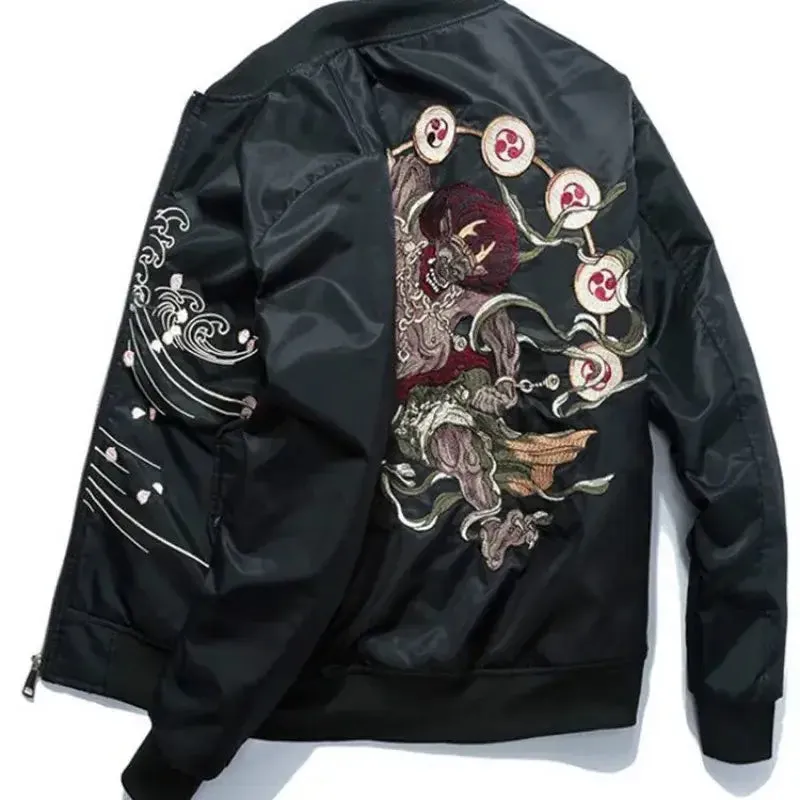 Rising Tiger Embroidered Bomber Jacket | Japanese Streetwear