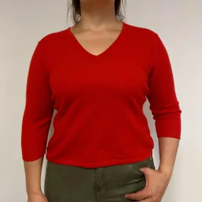 Scarlett Red V Neck Jumper Large