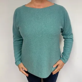 Sea Green Cashmere Crew Neck Jumper Large