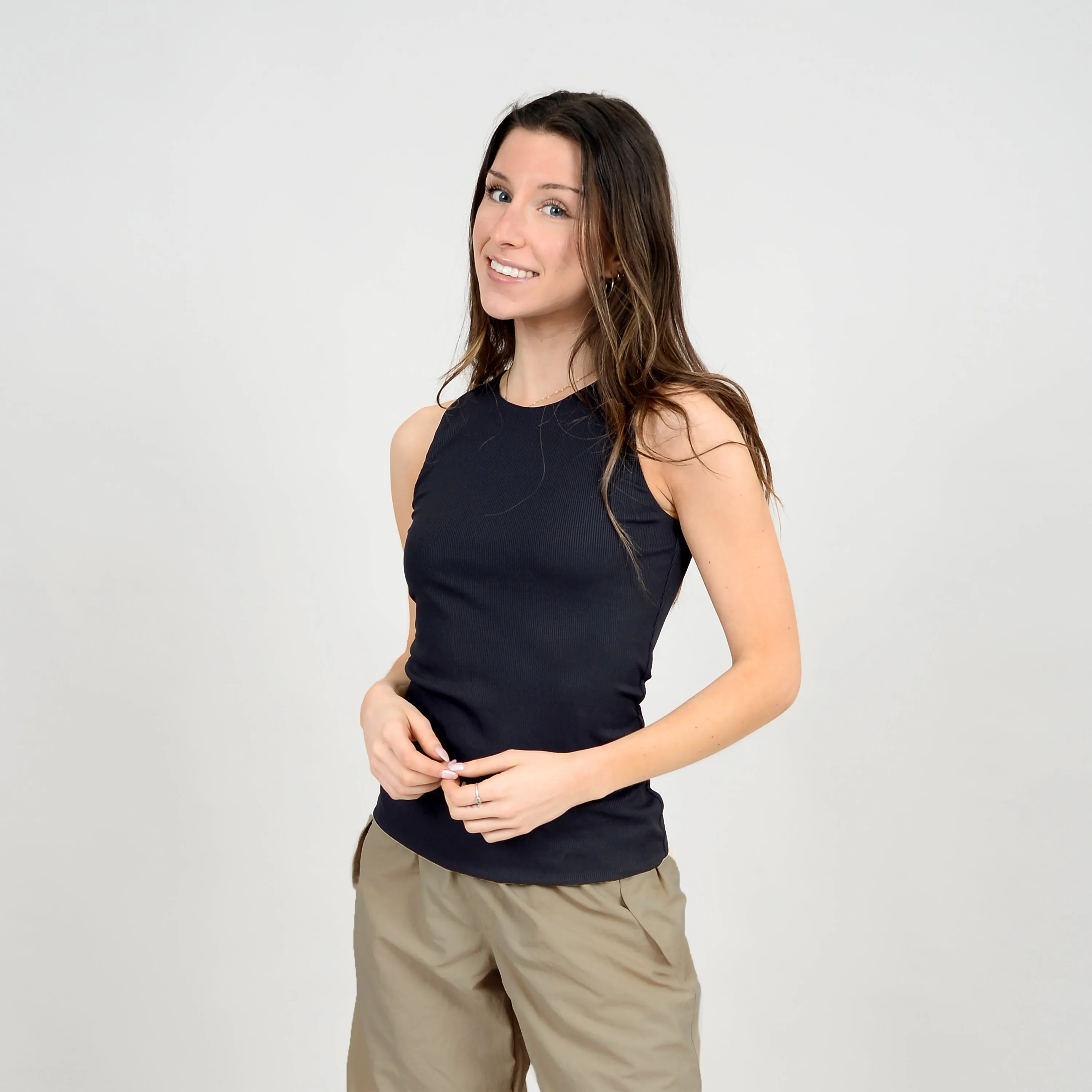 SECOND SKIN BY RD STYLE  WOMEN'S SECOND SKIN MARIA RIBBED MUSCLE TANK