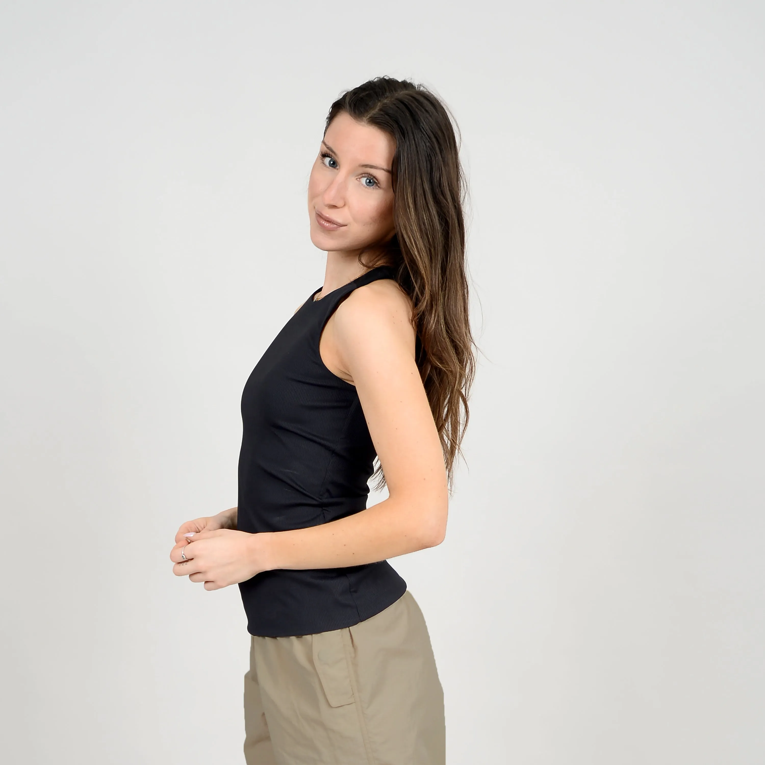 SECOND SKIN BY RD STYLE  WOMEN'S SECOND SKIN MARIA RIBBED MUSCLE TANK