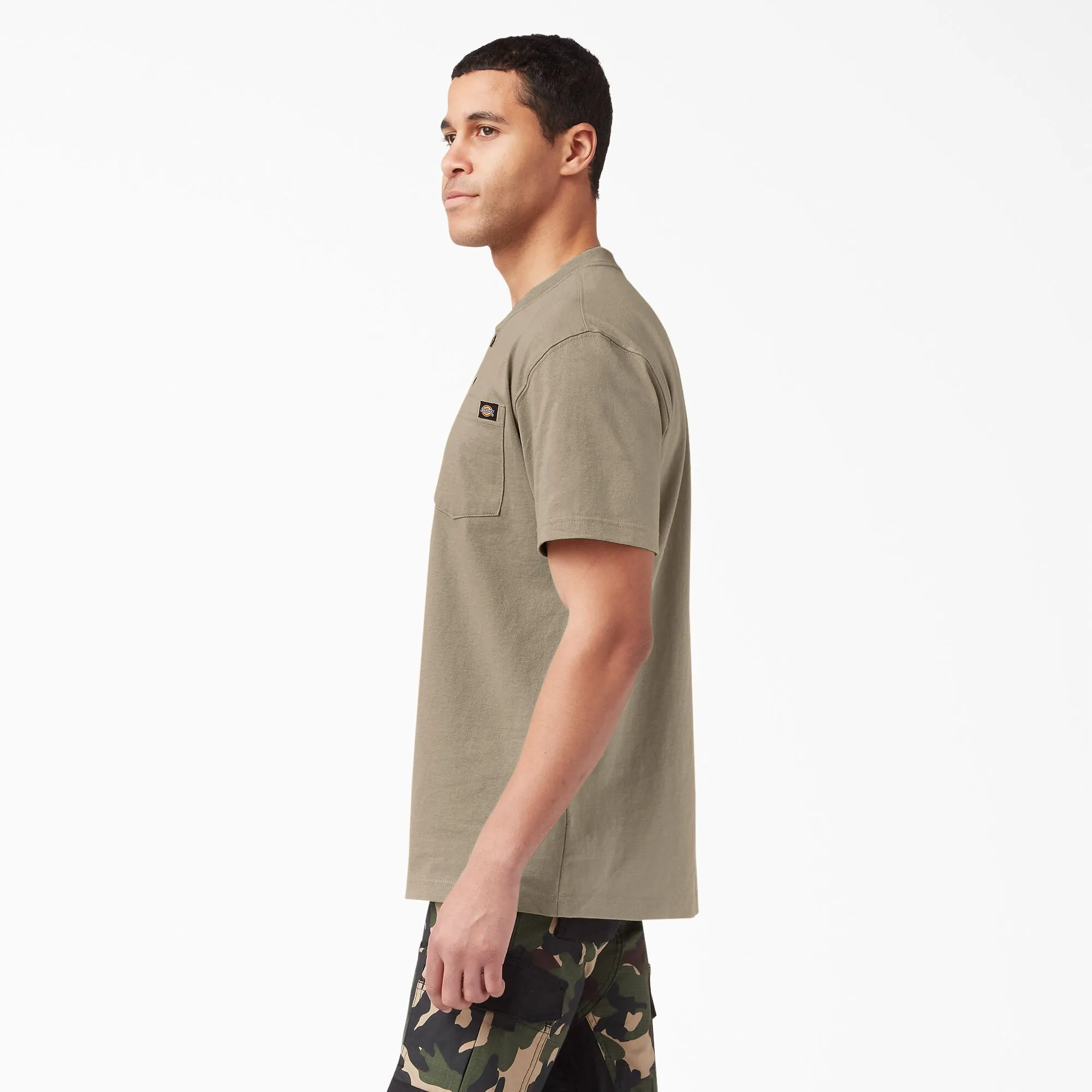 Short -Sleeved Shirt - Dickies Short Sleeve Heavyweight Henley T-Shirt, Desert Sand, WS451DS