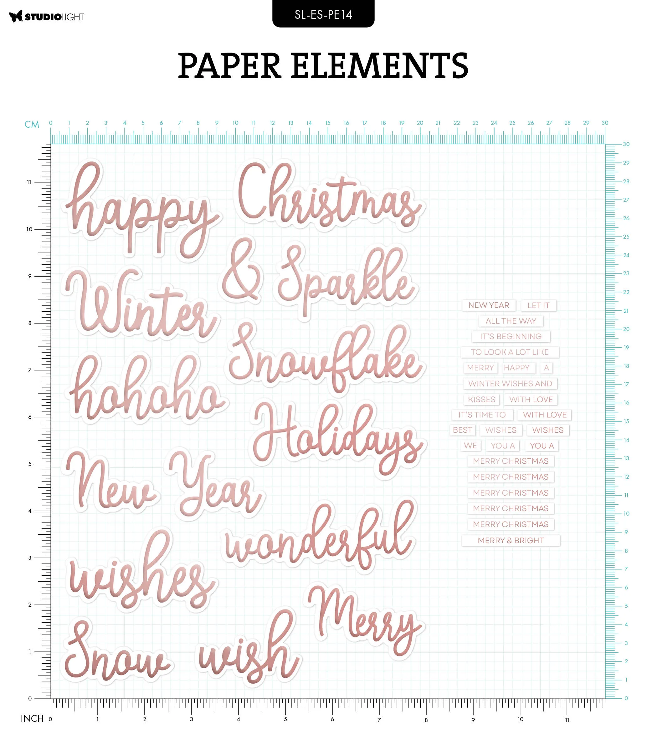 SL Paper Elements Rose Gold Sentiments Essentials 40 PC
