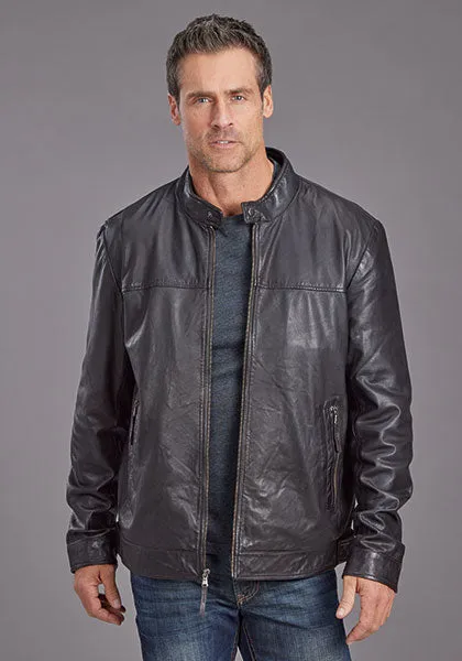 Stetson Men's Smoothed Brown Leather Jacket